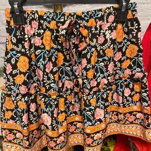 Multi-Colored Floral Mini Skirt
